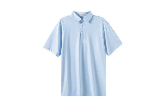 Micro Stripe Light Blue + White Performance Polo