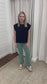 Casual Frayed Hem Pants in Olive