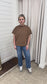 Mock Neck Button Detail Sweater in Camel