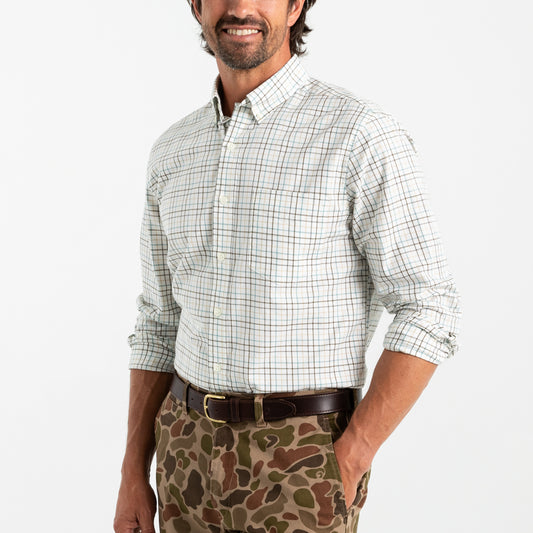 Joyner Plaid Cotton Twill Sport Shirt
