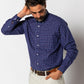 Kline Plaid Cotton Oxford Sport Shirt in Beacon Blue