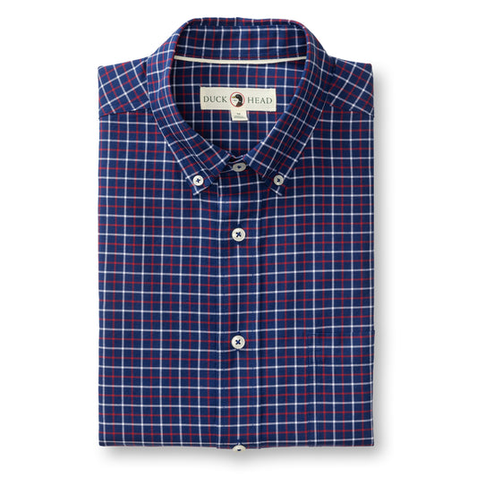 Kline Plaid Cotton Oxford Sport Shirt in Beacon Blue