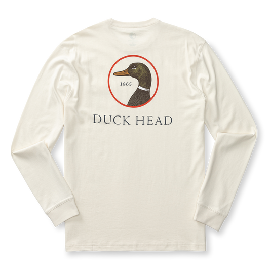 Duckhead Logo T-shirt LS in Antique White