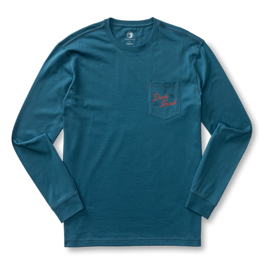 Duckhead Flying Wooduck T-Shirt LS in Stormy Teal