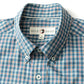 Fallon Plaid Performance Poplin Sport Shirt in Teal Blue