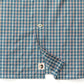 Fallon Plaid Performance Poplin Sport Shirt in Teal Blue
