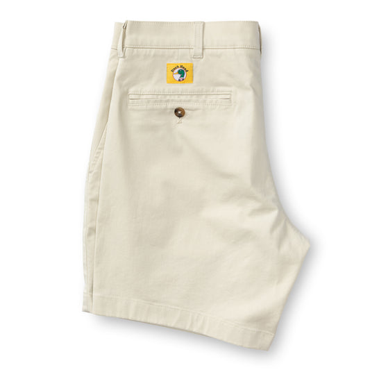 Gold School Chino Short Big Gold Patch in Stone