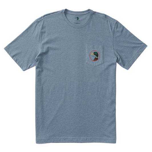 Duck Head Logo T-Shirt in Stone Blue Heathered