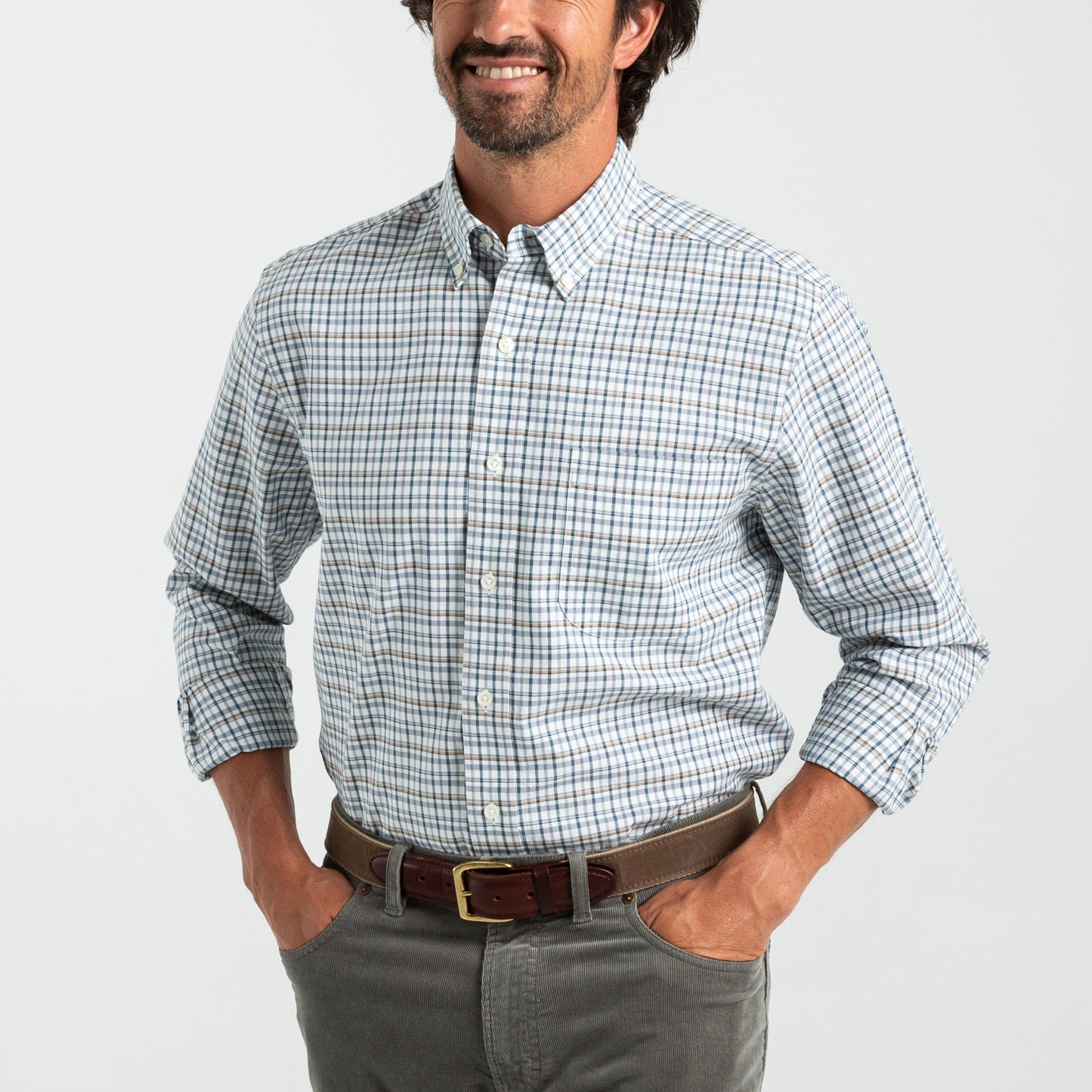 Cotton Oxford Plaid LS