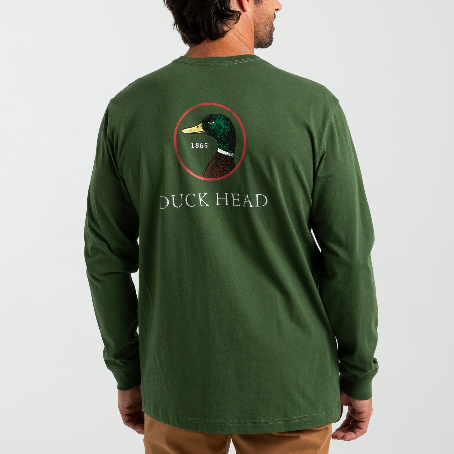 Duck Head Logo LS T-Shirt in Pine