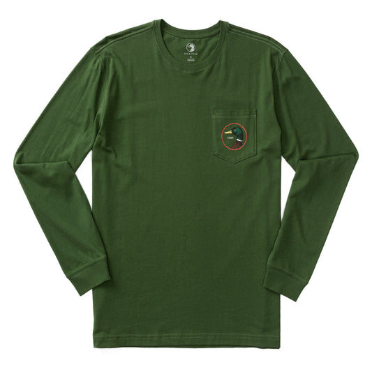 Duck Head Logo LS T-Shirt in Pine