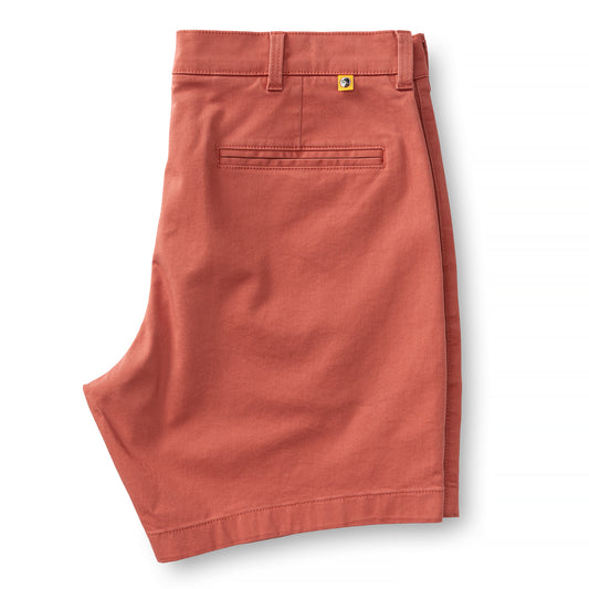 Gold School Chino Short in Faded Red (7 inch)